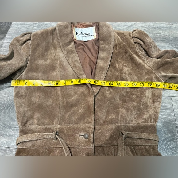 Vtg Wilsons leather suede puff sleeve peplum coat. 80s with a 40s vibe. Size 10 - Picture 11 of 14
